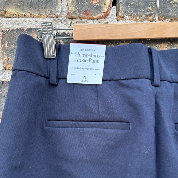 Talbot’s W’s 8 Curvy Hampshire Straight Leg Ankle Pant Tailored Navy poly blend - Picture 9 of 14